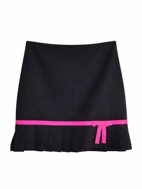 INC International Concepts Black Mini Skirt with Hot Pink Trim